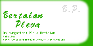 bertalan pleva business card